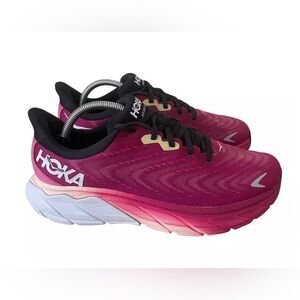 Hoka Pink and Black Athletic Shoes